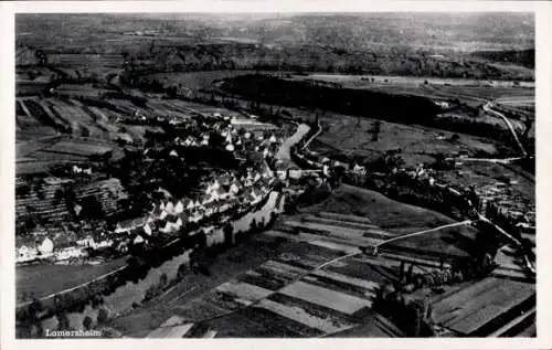 Ak Lomersheim Mühlacker im Enzkreis, Fliegeraufnahme