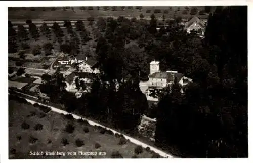 Ak Gailingen am Hochrhein Baden, Fliegeraufnahme Schloss Rheinburg