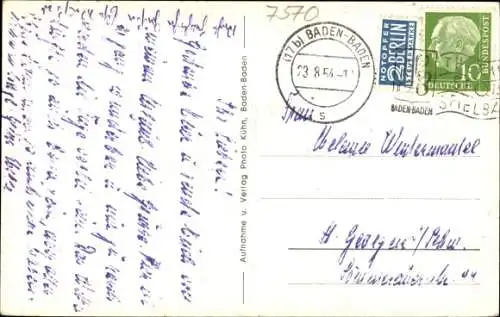 Ak Baden Baden am Schwarzwald, Straßenpartie, Oberleitungsbus