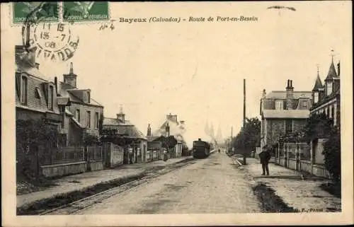 Ak Bayeux Calvados, Route de Port en Bessin