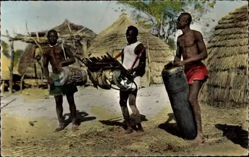 Ak L'Afrique en Couleurs, Tam-tam et Balafon, Afrikaner, Musikinstrumente, Trommel