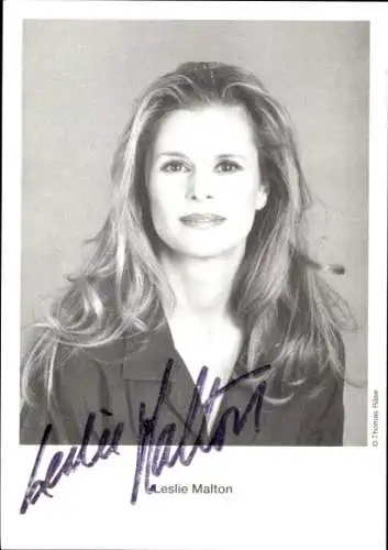 Ak Schauspielerin Leslie Malton, Portrait, Autogramm