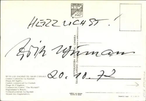 Ak Schauspieler Erik Schumann, Las Palmas de Gran Canaria, Autogramm