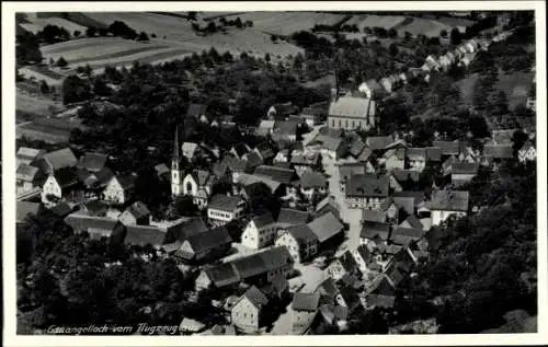 Ak Gauangelloch Leimen in Baden, Fliegeraufnahme, Kirche