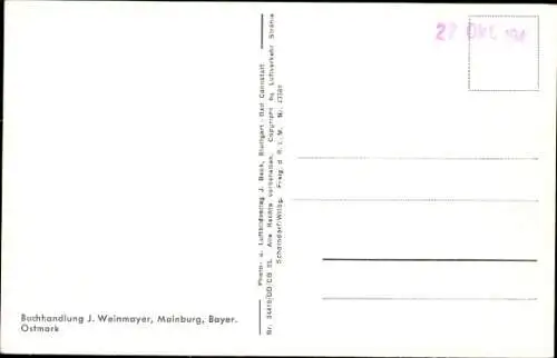 Ak Mainburg in Niederbayern, Totalansicht, Kirche, Fliegeraufnahme