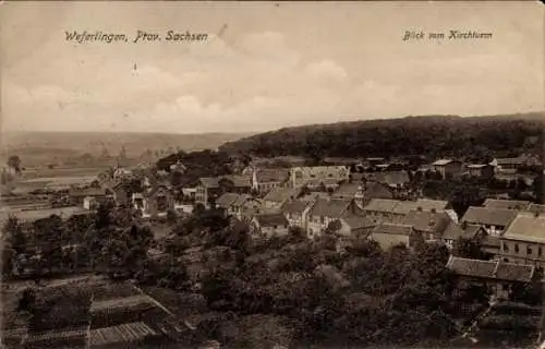 Ak Weferlingen in Sachsen Anhalt, Gesamtansicht, Blick vom Kirchturm