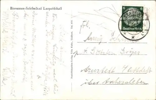 Ak Leopoldshall Staßfurt im Salzlandkreis, Strandsolbad, Badegäste