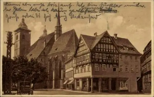 Ak Schmalkalden im Thüringer Wald, Altmarkt mit Stadtkirche