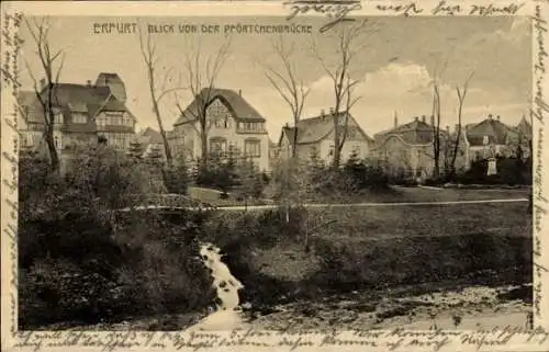 Ak Erfurt in Thüringen, Blick von der Pförtchenbrücke