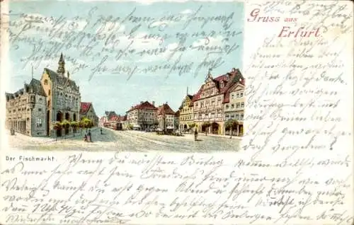 Litho Erfurt in Thüringen, Fischmarkt