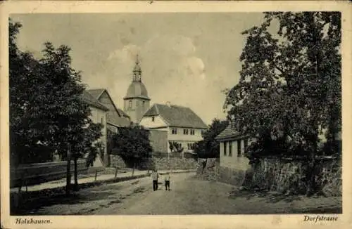 Ak Holzhausen Amt Wachsenburg in Thüringen, Dorfstraße