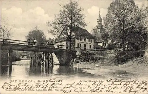 Ak Bad Berka im Weimarer Land Thüringen, An der Klosterbrücke