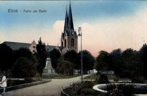 Ak Ellrich Harz Thüringen, am Markt, Kirche