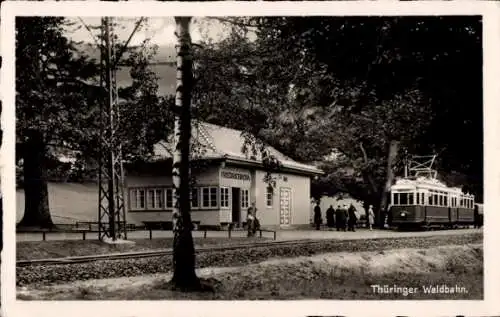 Ak Friedrichroda im Thüringer Wald, Thüringer Waldbahn, Bahnhof