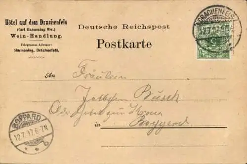 Litho Königswinter am Rhein, Drachenfels