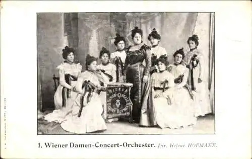 Ak 1. Wiener Damen-Konzert-Orchester, Dir. Helene Hofmann