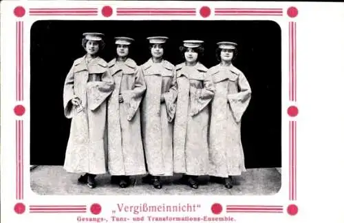 Passepartout Ak Vergissmeinnicht, Gesangs-, Tanz- und Transformation-Ensemble