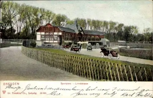 Ak Dresden Altstadt, Sportplatz, Linnestraße