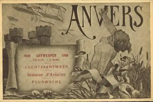 Ak Antwerpen Antwerpen Flandern, Luftfahrtwoche 1909