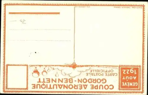 Ak Stadt Genf Schweiz, Gordon Bennett Aeronautical Cup, 1922