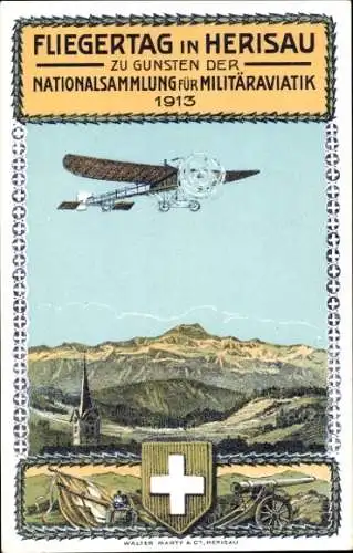 Ak Herisau Appenzell Außerrhoden, Fliegertag zu Gunsten der Nationalsammlung für Militäraviatik 1913