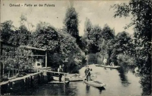 Ak Ortrand in der Niederlausitz, Pulsnitz, Ruderboote