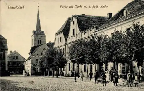 Ak Nowe Miasteczko Neustädtel Niederschlesien, Markt, Katholische Kirche