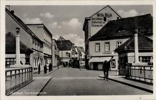 Ak Ueckermünde in Mecklenburg Vorpommern, Haffbad, Kolonialwaren-Geschäft