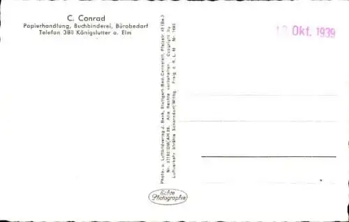 Ak Königslutter am Elm, Fliegeraufnahme