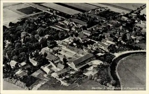 Ak Halchter Wolfenbüttel in Niedersachsen, Fliegeraufnahme