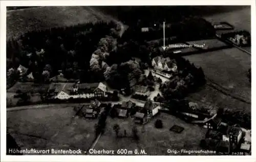 Ak Buntenbock Clausthal Zellerfeld Oberharz, Fliegeraufnahme