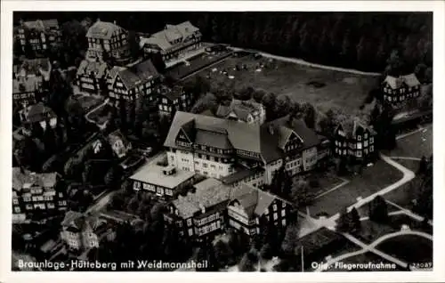 Ak Braunlage im Oberharz, Fliegeraufnahme, Hütteberg, Weidmannsheil