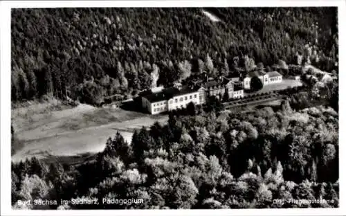 Ak Bad Sachsa im Harz, Fliegeraufnahme, Pädagogium