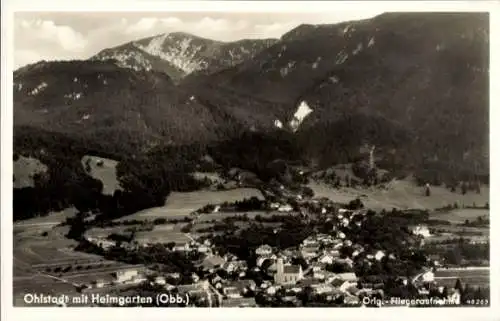 Ak Ohlstadt in Oberbayern, Fliegeraufnahme, Heimgarten