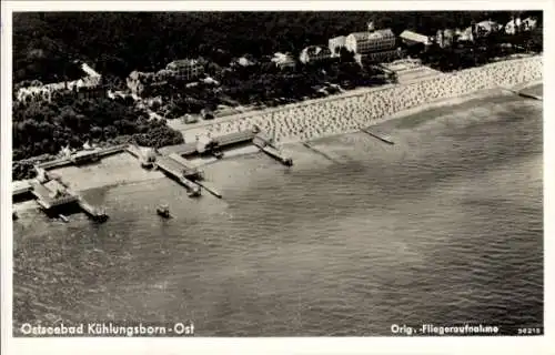 Ak Ostseebad Kühlungsborn Ost, Fliegeraufnahme, Strand