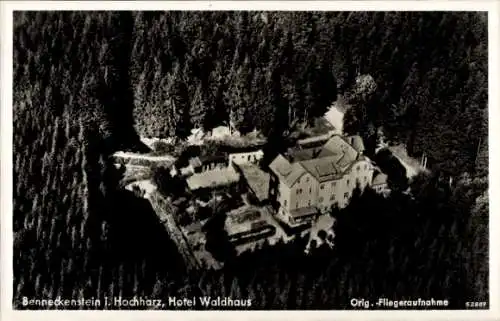 Ak Benneckenstein Oberharz am Brocken, Fliegeraufnahme, Hotel Waldhaus