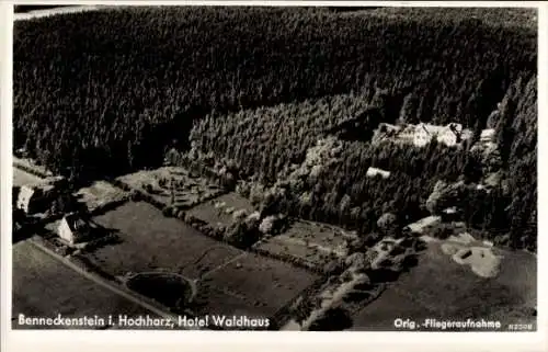 Ak Benneckenstein Oberharz am Brocken, Fliegeraufnahme, Hotel Waldhaus