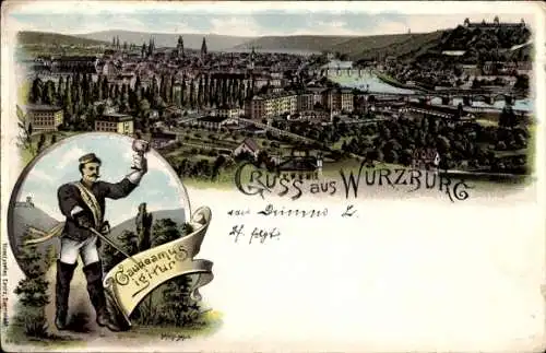 Studentika Litho Würzburg am Main Unterfranken, Gesamtansicht, Student