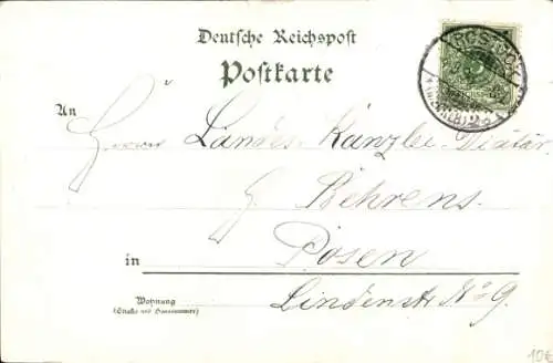 Litho Hansestadt Rostock, Zentralbahnhof, Rathaus, Ständehaus