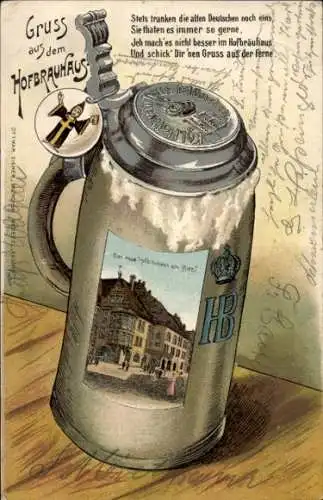 Präge Litho München, Königliches Hofbräuhaus, Bierkrug