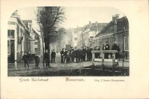 Ak Hoogeveen Drenthe, Groote Kerkstraat