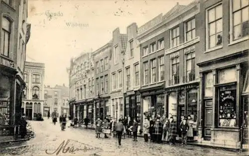 Ak Gouda Südholland Niederlande, Wijdstraat