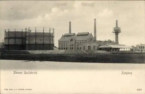 Ak Zutphen Gelderland, Neue Gasfabrik