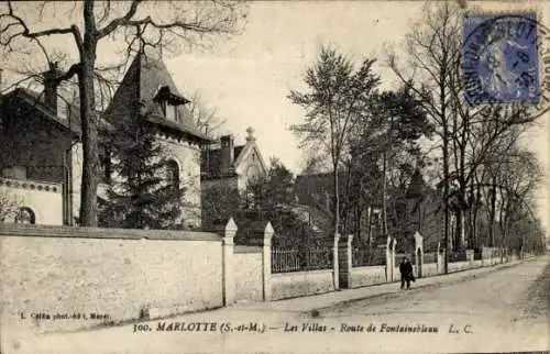 Ak Marlotte Seine et Marne, Les Villas, Route de Fontainebleau