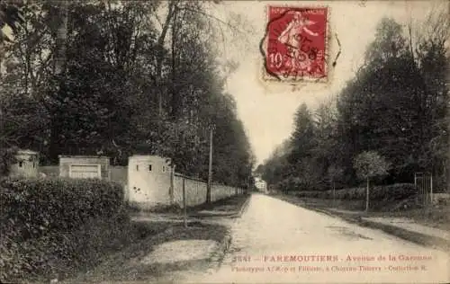 Ak Faremoutiers Seine et Marne, Avenue de la Garenne