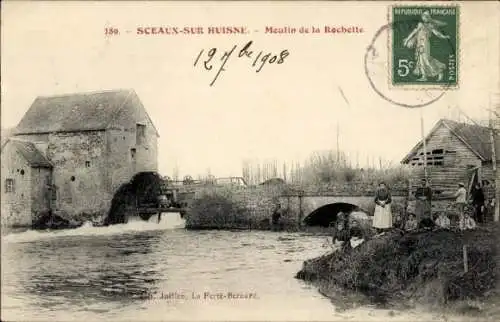 Ak Sceaux sur Huisne Sarthe, Moulin de la Rochette