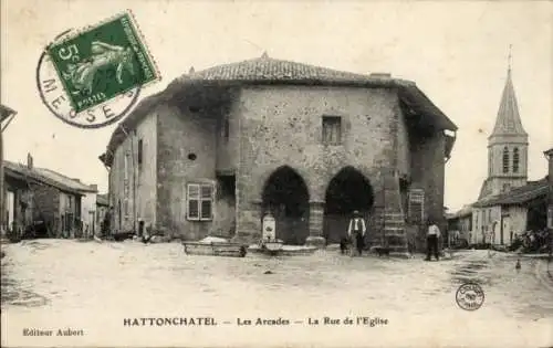 Ak Vigneulles lès Hattonchâtel Lothringen Meuse, Les Arcades, Rue de l'Eglise