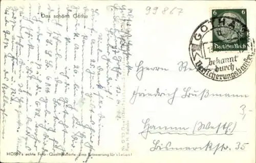 Ak Gotha in Thüringen, Arnoldiplatz mit Landestheater