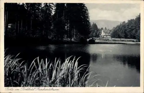 Ak Reinhardsbrunn Friedrichroda im Thüringer Wald, Parkhotel Reinhardsbrunn, Teich