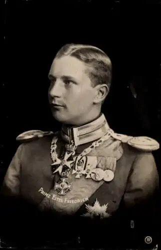 Ak Eitel Friedrich Prinz von Preußen, Portrait, Uniform, Orden, Abzeichen